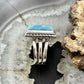 Sterling Silver Southwestern Style Larimar Decorated Bar Ring Size 7.5 For Women