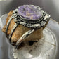 Sterling Silver Southwestern Style Oval Charoite Decorated Bracelet For Women