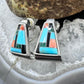 Carolyn Pollack Sterling Silver Trapeze Multistone Inlay Stud Earrings For Women