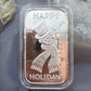 Vintage US 2004 1 Troy Ounce of .999 Fine Silver Bar Holiday Greeting #102525-15