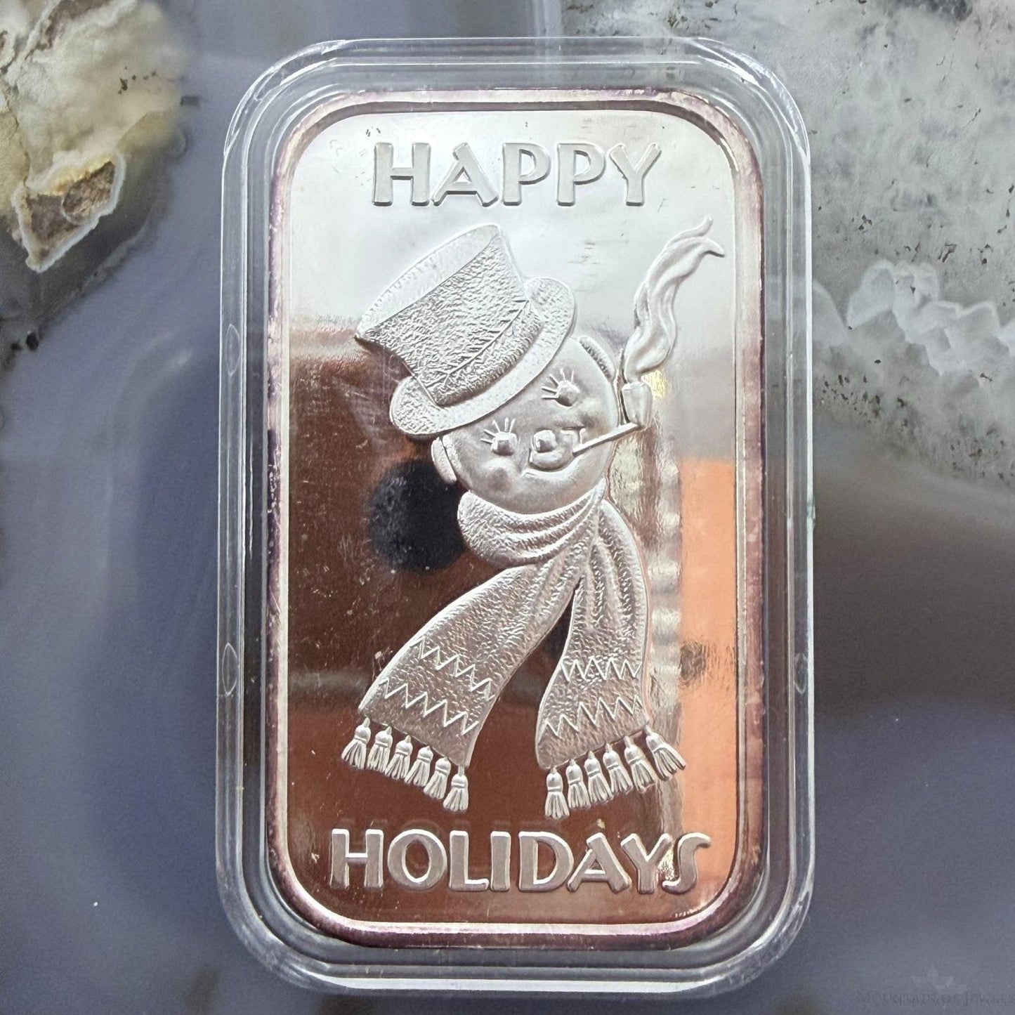 Vintage US 2004 1 Troy Ounce of .999 Fine Silver Bar Holiday Greeting #102525-15