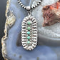 Sterling Silver Southwestern Style Turquoise &Silver Teardrop Cluster Pendant For Women