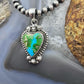 Sterling Silver Southwestern Style Sonora Gold Turquoise Heart Pendant For Women