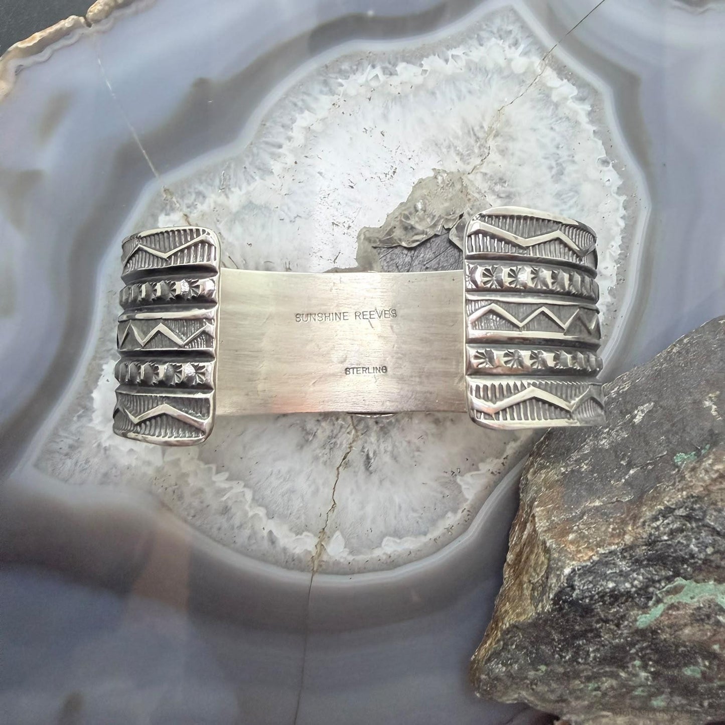 Sunshine Reeves Native American Sterling Silver High Grade Kingman Turquise Unisex Cuff