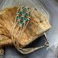 Sterling Silver Liquid Silver & Turquoise Woven Beaded 7" Bracelet For Women