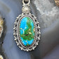 Sterling Silver Southwestern Style Oval Sonora Gold Turquoise Pendant For Women