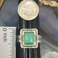 Carolyn Pollack Southwestern Style Sterling Silver Rectangle Green Turquoise Decorated Ring For Women