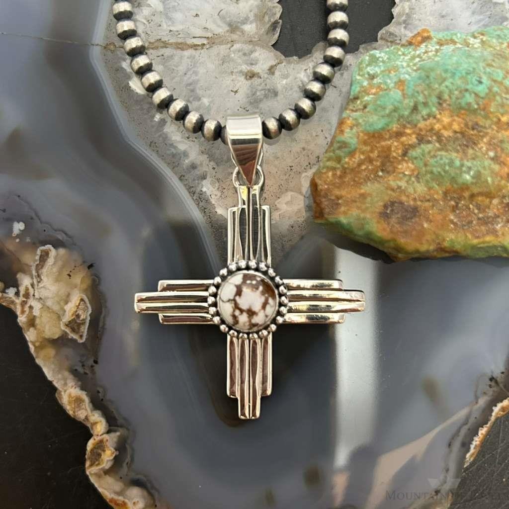 Sterling Silver Southwestern Style Rounded Wild Horse Unisex Zia Pendant #2