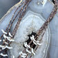 Vintage native American Sterling Silver 5 Strands White Shell Carved Fetish Bird Necklace For Women