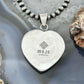 Sterling Silver Southwestern Style Malachite Heart Decorated Pendant For Women