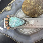 Sterling Silver Southwestern Style Teardrop Turquoise & Spiny Oyster Pendant For Women