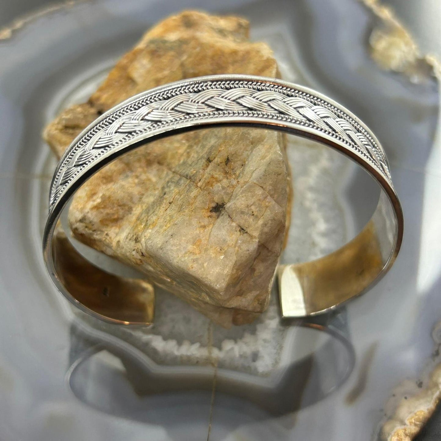 Sterling Silver Flexible & Adjustable Braided Fashion Bracelet For Women #1