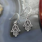 Sterling Silver Filigree Hamsa Fashion Dangle Earrings For Women