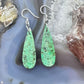 Sterling Silver Elongated Teardrop River Jasper Slab Dangle Earrings For Women #231