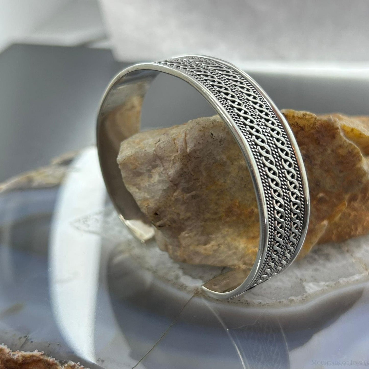 Sterling Silver Flexible & Adjustable Woven RopeFashion Bracelet For Women