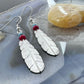 Anthony Gatewood Sterling Silver Turquoise & Coral Bead Feather Dangle Earrings For Women