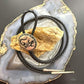Native American Silver Round Engraved Lizard Decorated Bolo Tie For Men