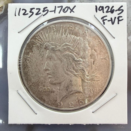 1926-S US 90% Peace Silver Dollar F-VF a Stunner #112525-17OX