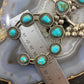 Antique Native American Silver Turquoise Squash Blossom Necklace For Women