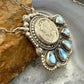 Sterling Silver Southwestern Style 1942 Mercury Dime & Golden Hill Turquoise Necklace For Women
