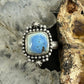 Southwestern Style Sterling Silver Square Golden Hill Turquoise Adjustable Ring For Women