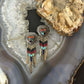 Q.T Quoc Vintage Sterling Sillver Multistone Inlay Heart Dangle Earrings For Women