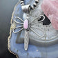 Delbert Secatero Sterling Silver Oval Pink Conch Dragonfly Pendant For Women