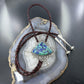 Sterling Silver Southwestern Style Large Triangle Malachite Azurite Bolo Tie For Men