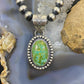 Gilbert Platero Native American Sterling Silver Oval Turquoise Unisex Pendant