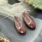 Sterling Silver Teardrop Plum Moss Agate Slab Dangle Earrings For Women #534