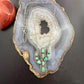 Sterling Southwestern Style Kingman Turquoise Cactus Pendant 22.5" Necklace