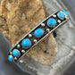 Reed Charley Native Americn Sterling Silver Turquoise Decorated Row Bracelet For Women