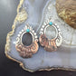 Tommy & Rosita Singer Sterling Silver Turquoise Dot Engraved Dangle Earrings For Women