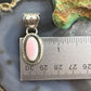 Native American Sterling Silver Oval Pink Conch Decorated Bail Pendant For Women