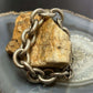 Signed Vintage Heavy Silver Chunky Oval Link 8" Fashion Bracelet For Women