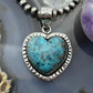 Sterling Silver Southwestern Style Chrysocolla Heart Pendant For Women #1