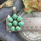 Sterling Silver Southwestern Style Turquoise Cluster Flower Pendant For Women