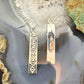 Michael Nez Native American Sterling Stamped Rectangle Dangle Earrings For Women