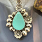 Sterling Silver Southwestern Style Teardrop Turquoise Decorated Pendant For Women