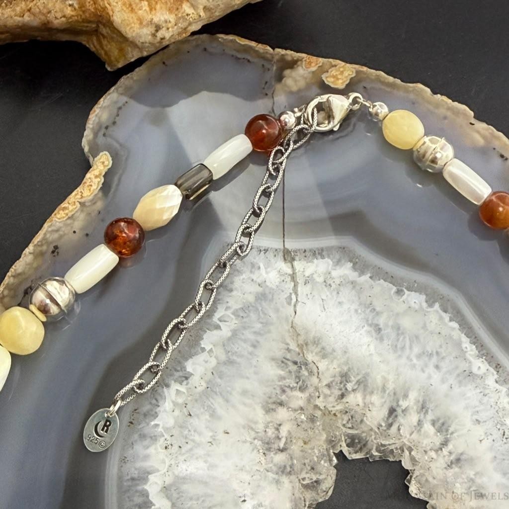 Carolyn Pollack Sterling Silver Multistone Beads 22" Necklace For Women