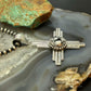 Sterling Silver Southwestern Style Rounded White Buffalo Unisex Zia Pendant #1