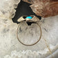 Vintage Native American Silver Turquoise Shadow Box Ring Size 8.75 For Women