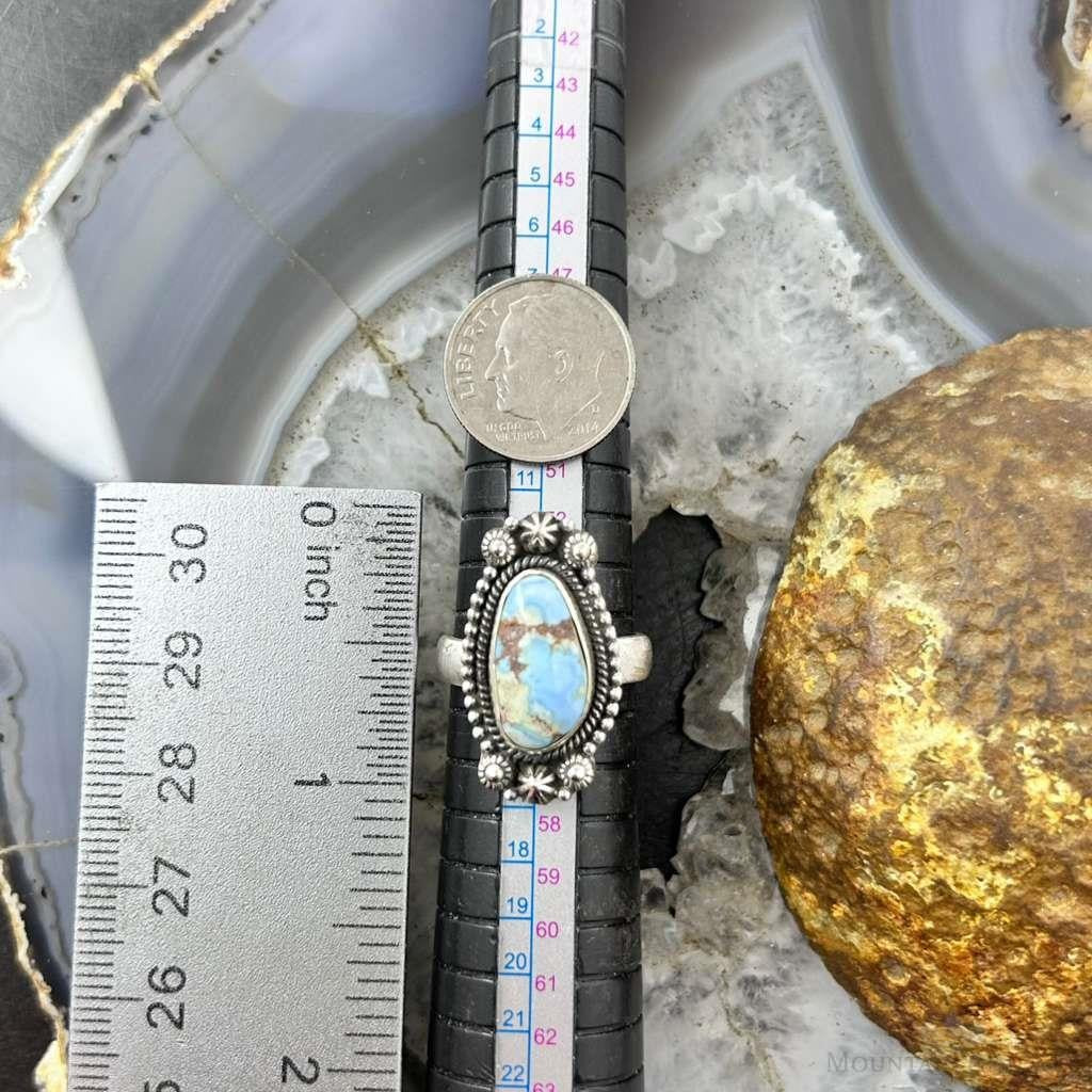 Sterling Silver Southwestern Style Golden Hill Turquoise Adjustable Ring For Women #10
