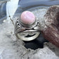 Native American Sterling Silver Oval Pink Conch Decorated Shield Ring Size 11 For Men