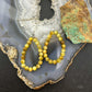 Sterling Silver 6mm Rounded Golden Tiger's Eye Hoop Dangle Earrings For Women