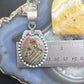 Sterling Silver Southwestern Style Oval Peanut Obsidian Decorated Pendant For Women
