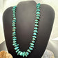 Vintage Native American Chunky Turquoise & Heishi Shell 28" Necklace For Women