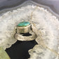 Christin Wolf Vintage Sterling Silver Turquoise & Onyx Reversible Ring Size 8.5 For Women