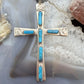 Cecilia Iule Vintage Native American Sterling Silver Turquoise Unisex Cross Pendant