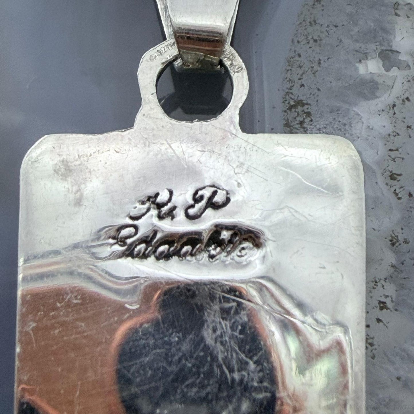 Raylan & Patty Edaakie Zuni Sterling Silver Multi Stone Inlay Pendant For Women